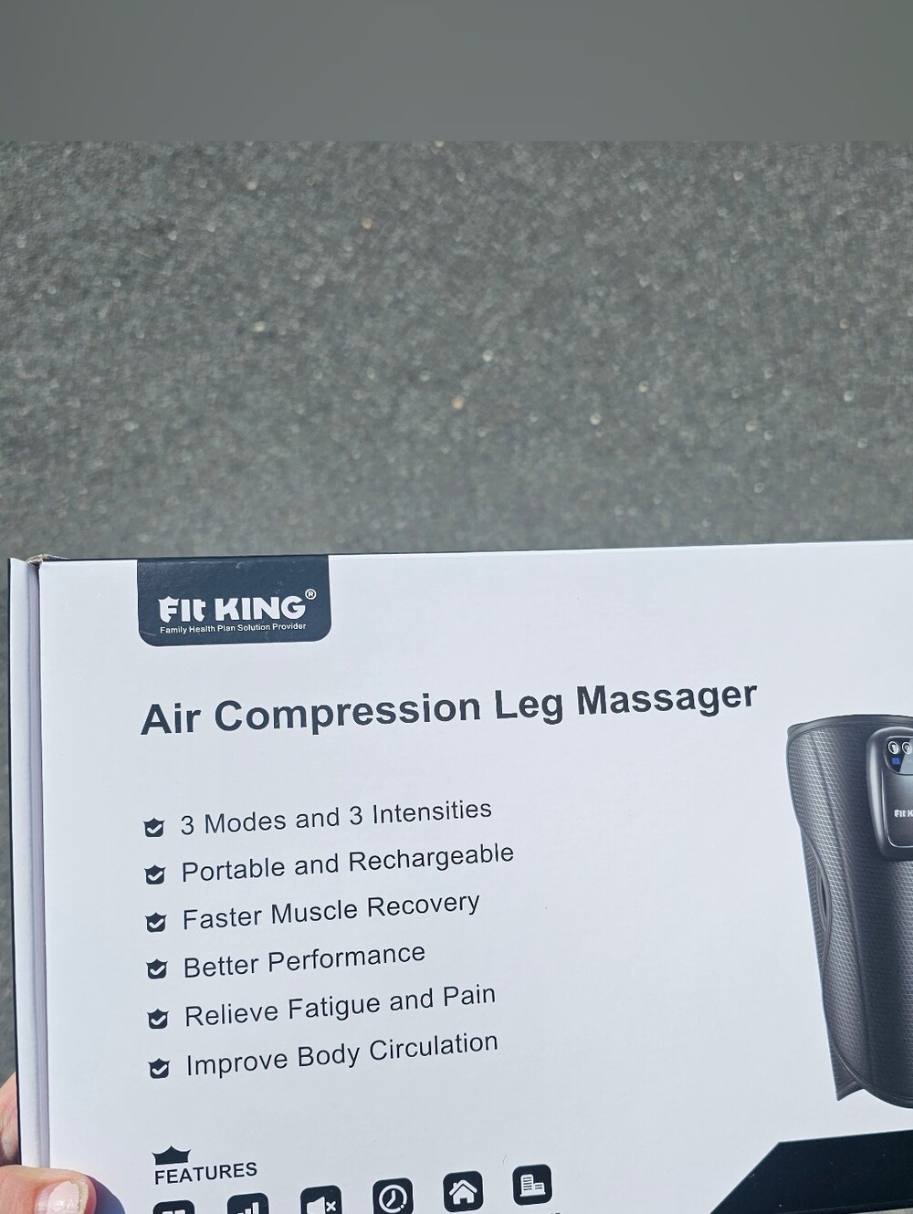 Fit King Air Compression Leg Massager - Black